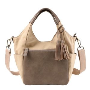 LIZDAYS トートバッグ キャンバス×PU2WAYトートバッグ レディース